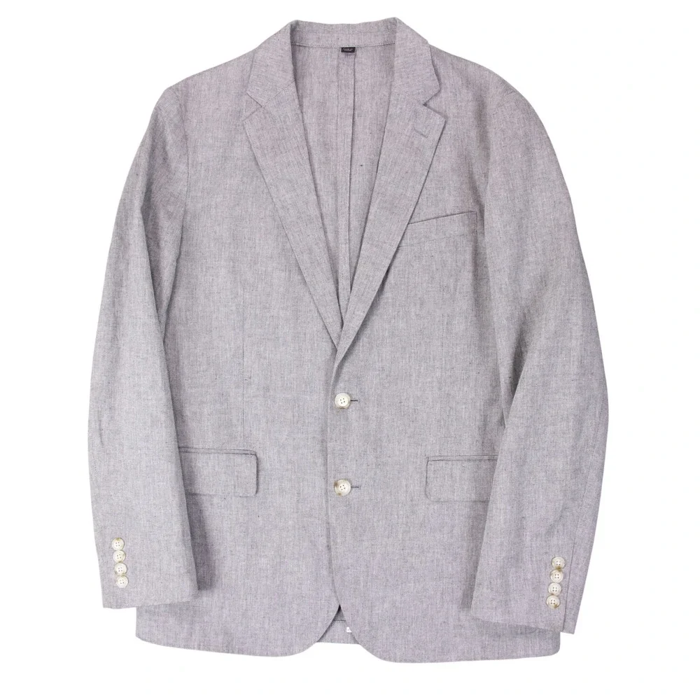 J Crew Ludlow Men 40R Slim Gray Linen Blnd Unstructured Blazer Sport Coat Jacket